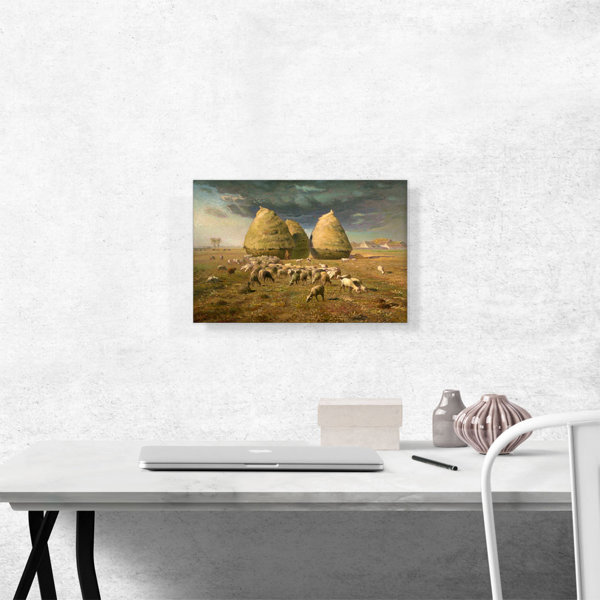 ARTCANVAS " Haystacks Autumn 1874 " by JeanFrancois Millet Painting